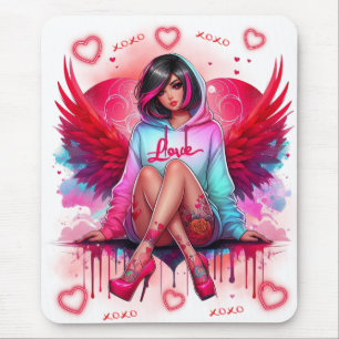 Hearts & Wings: Street Angel Mouse Pad