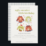 Hearts Winter Ugly Sweater Any Age Birthday Invite<br><div class="desc">If you need any further customisation please feel free to message me on yellowfebstudio@gmail.com.</div>