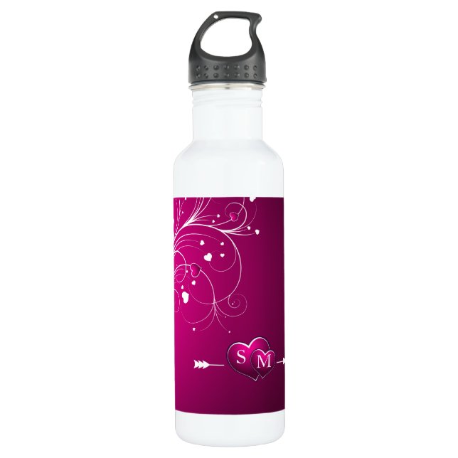 Hearts with Arrow 710 Ml Water Bottle (Front)