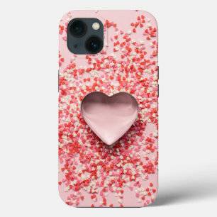 hearts with confetti sprinkles iPhone 13 case
