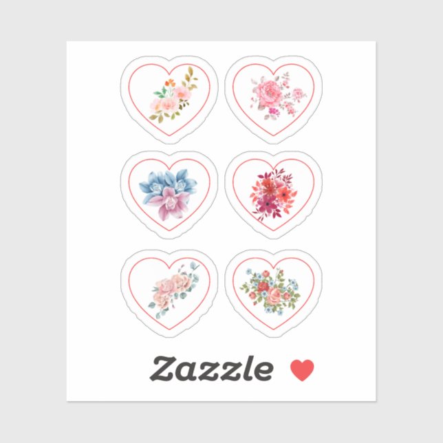 Hearts with flowers (Sheet)