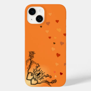 Hearts with Flowers and Butterfly in Tattoo Style Case-Mate iPhone 14 Case