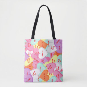 Hearts with Sayings Valentine's Day Tote Bag
