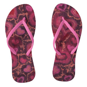 Hearts Wool Texture Romantic Love Valentine's Day Thongs