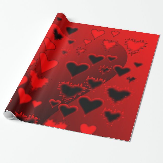 Hearts Wrapping Paper (Unrolled)