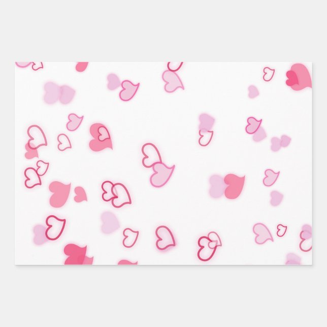 Hearts Wrapping Paper Sheet (Front)