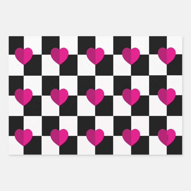 Hearts Wrapping Paper Sheets (Front)