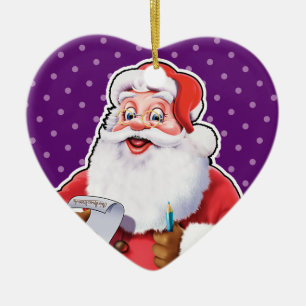 Heartshape Christmas decoration jolly Santa.