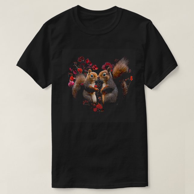 Heartshaped Squirrel couple Valentines day  T-Shirt (Design Front)