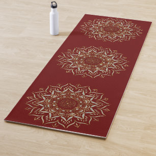 Heartsmandala faux glitter texture yoga mat