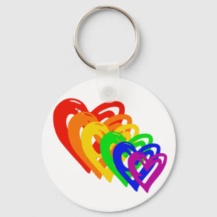 heartsrainbow key ring
