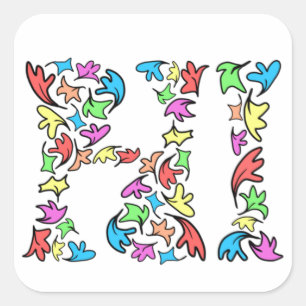 Heartstopper leaves hi design  very attractive  square sticker