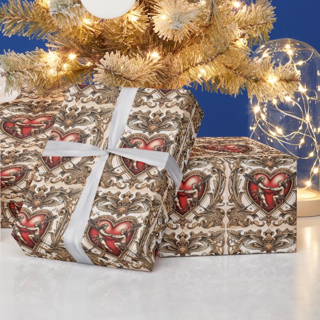 "Heartstring Arrow Strike" Wrapping Paper (Holidays)