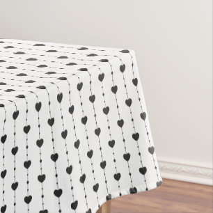 Heartstrings in Black Tablecloth