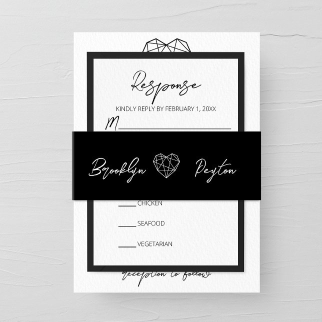 Heartstrings Wedding Invitation Invitation Belly Band (Creator Uploaded)