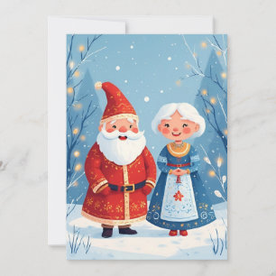 Heartwarming Christmas Scene with Santa Card