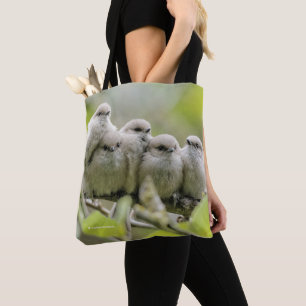 Heartwarming Cute Bushtits Songbirds Family Photo Tote Bag