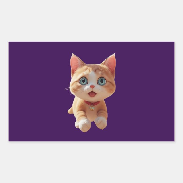 Heartwarming Cuteness – Paws That Melt Souls Rectangular Sticker (Front)