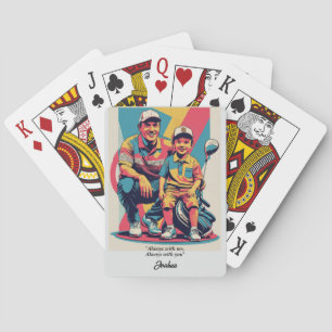 Heartwarming Dad & Son Golf Moment on fathers day  Playing Cards