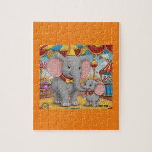 Heartwarming Dumbo and Mrs. Jumbo Circus Puzzle 