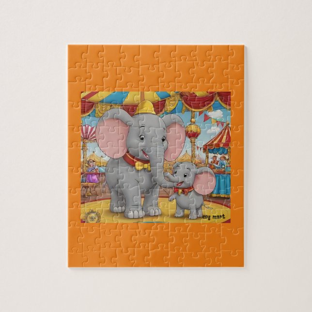 Heartwarming Dumbo and Mrs. Jumbo Circus Puzzle  (Vertical)