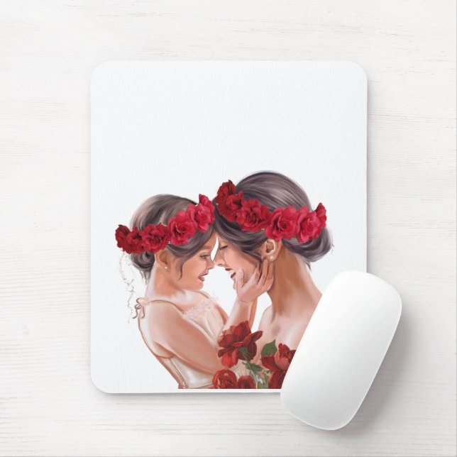 Heartwarming Floral Personalised Gift Mouse Pad (With Mouse)