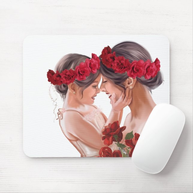 Heartwarming Floral Personalised Gift Mouse Pad (With Mouse)