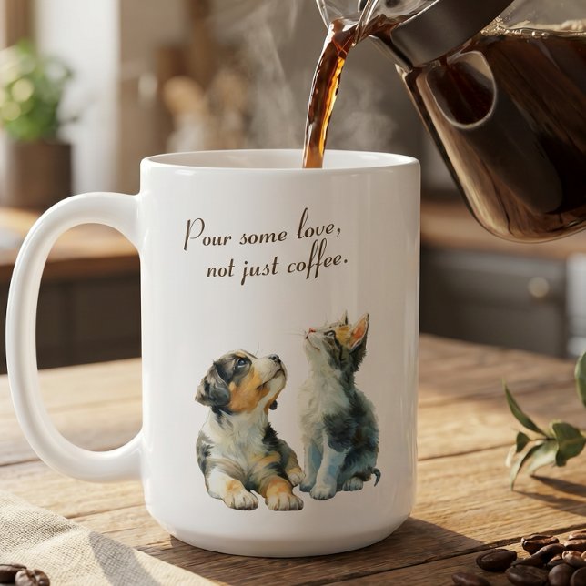 Heartwarming Gaze: Pour Some Love Custom Coffee Mug (Creator Uploaded)