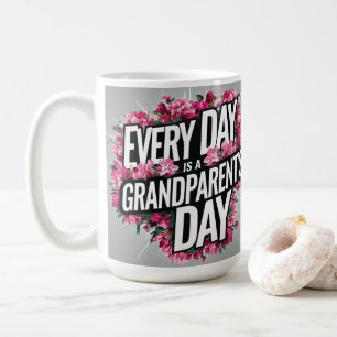 Heartwarming Grandparent Floral Frame Design Coffee Mug
