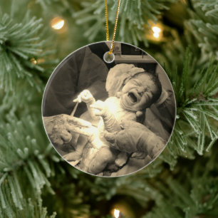 Heartwarming hospital newborn photo Christmas tree Ceramic Ornament