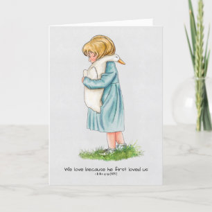 Heartwarming Little Girl, Bible verse, Handmade Holiday Card
