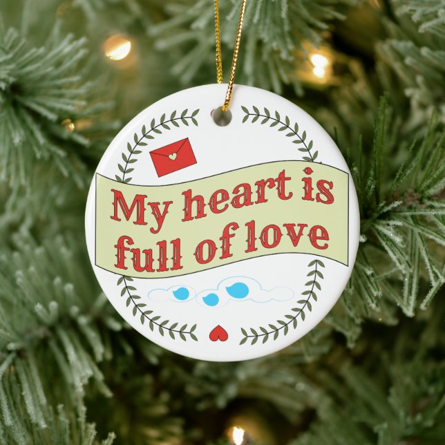 Heartwarming Message Design  Ceramic Ornament (Tree)