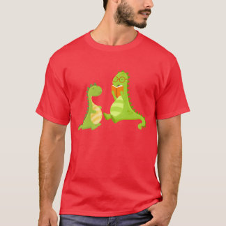 Heartwarming Moment Baby Dinosaur and Mother vinta T-Shirt