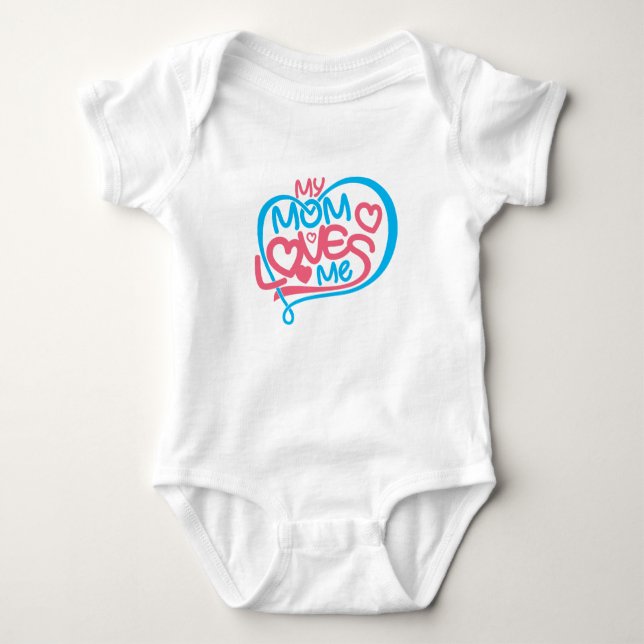 Heartwarming "My Mum Loves Me" Special Bond Design Baby Bodysuit (Front)