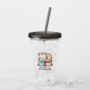  Heartwarming Sleeping Kitten - Cat Lover Gift Acrylic Tumbler