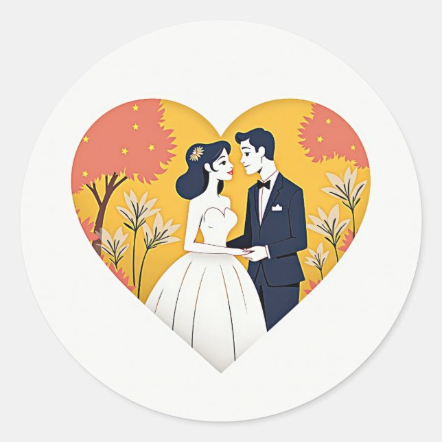 Heartwarming Wedding Scene Sticker  (Front)