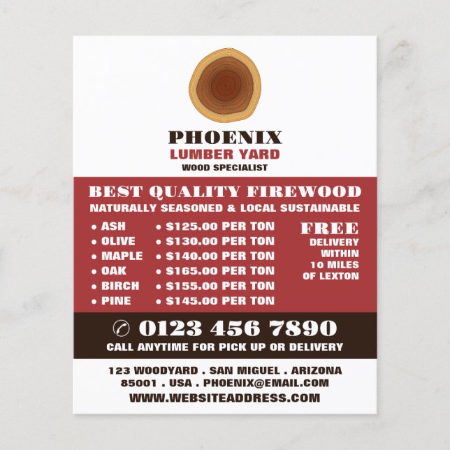 Heartwood Logo, Lumber/Timber/Wood Yard Advert Flyer (Front)