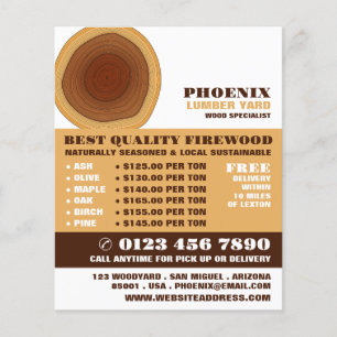 Heartwood, Lumber/Timber/Wood Yard Advertising Flyer