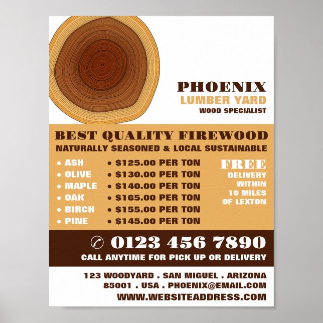 Heartwood, Lumber/Timber/Wood Yard Advertising Poster (Front)