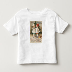 Hearty Christmas GreetingKids by a Tree Toddler T-Shirt