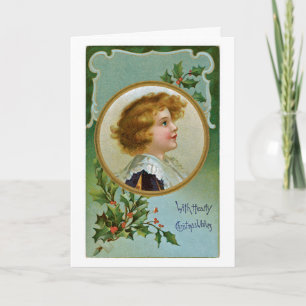 Hearty Christmas Wishes Holiday Card