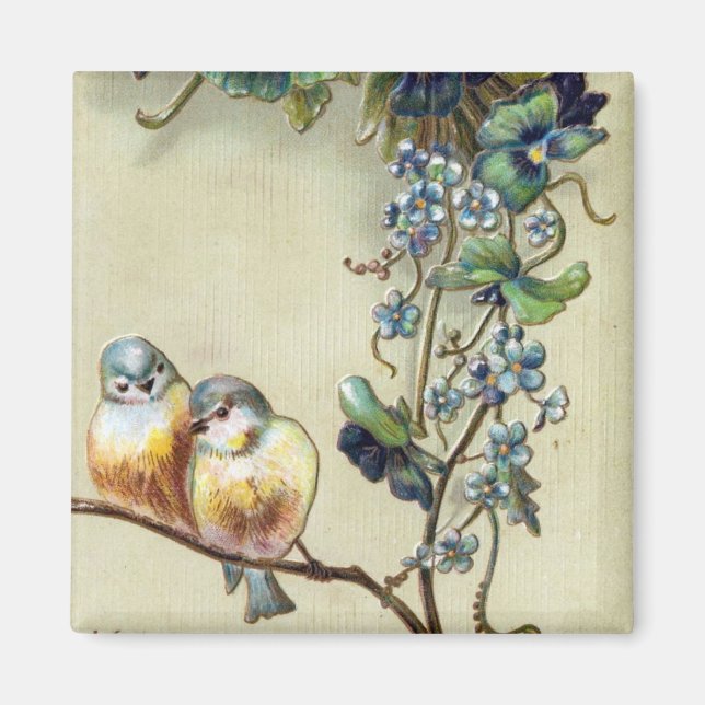 Hearty Congratulations Vintage Birds Magnet (Front)