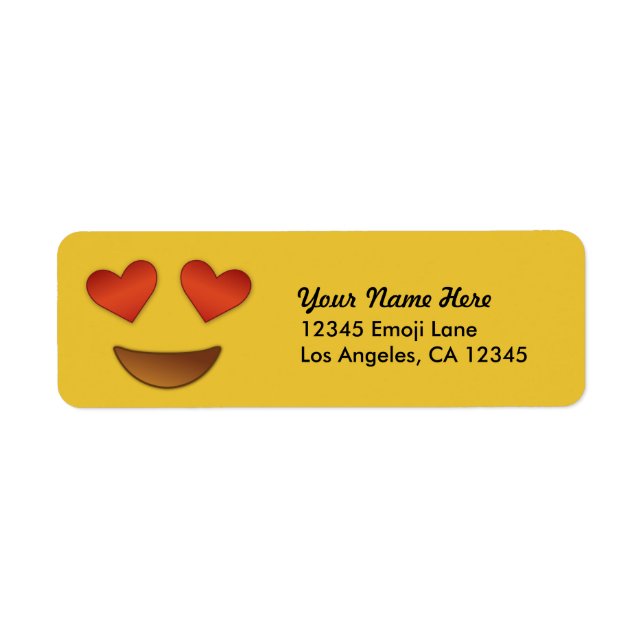 Hearty Eyes Emoji Return Address Label (Front)