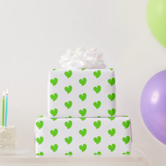 Hearty Hearts - Green - Wrapping Paper