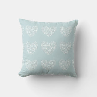 Hearty hearts on Mint Cushion