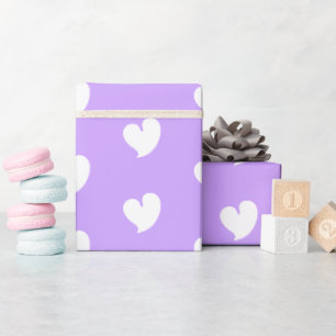 Hearty Hearts - White and Lilac - Wrapping Paper