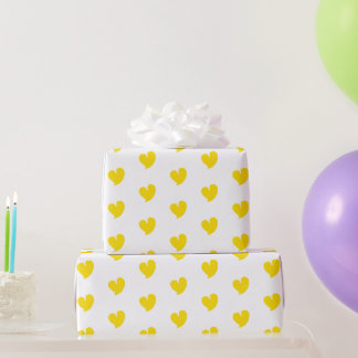 Hearty Hearts - Yellow and White - Wrapping Paper