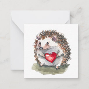 Hearty Hedgehog postcard style notecard