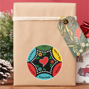 Hearty Portuguese Christmas Party and Gifts Classic Round Sticker