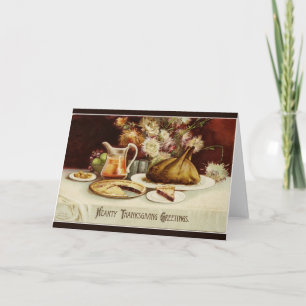 Hearty Thanksgiving Dinner Holiday Card